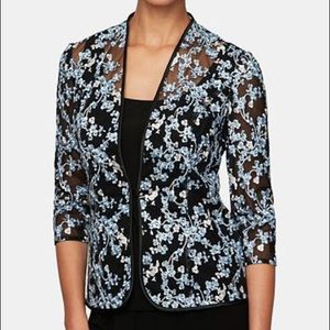 Alexander Evenings Flower Embroidered Jacket